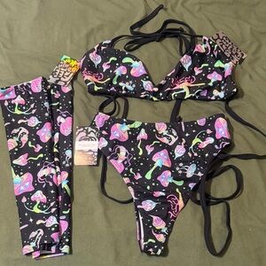 Colorful Mushroom Print Rave Set